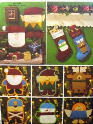 3330 BUTTERICK  6 XMAS NO SEW ORNAMENTS, STOCKING, PILLOW PATTERN